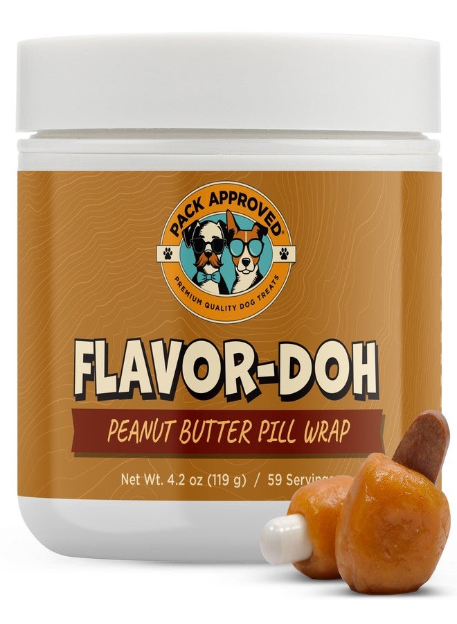معجون Flavor-Doh المعتمد من Pack - غلاف حبوب بنكهة خاصة للكلاب لإخفاء الكبسولات وصنع مكافآت حبوب للكلاب - معجون سهل الاستخدام لأدوية الحيوانات الأليفة - زبدة الفول السوداني (4.2 أونصة) - Image 1