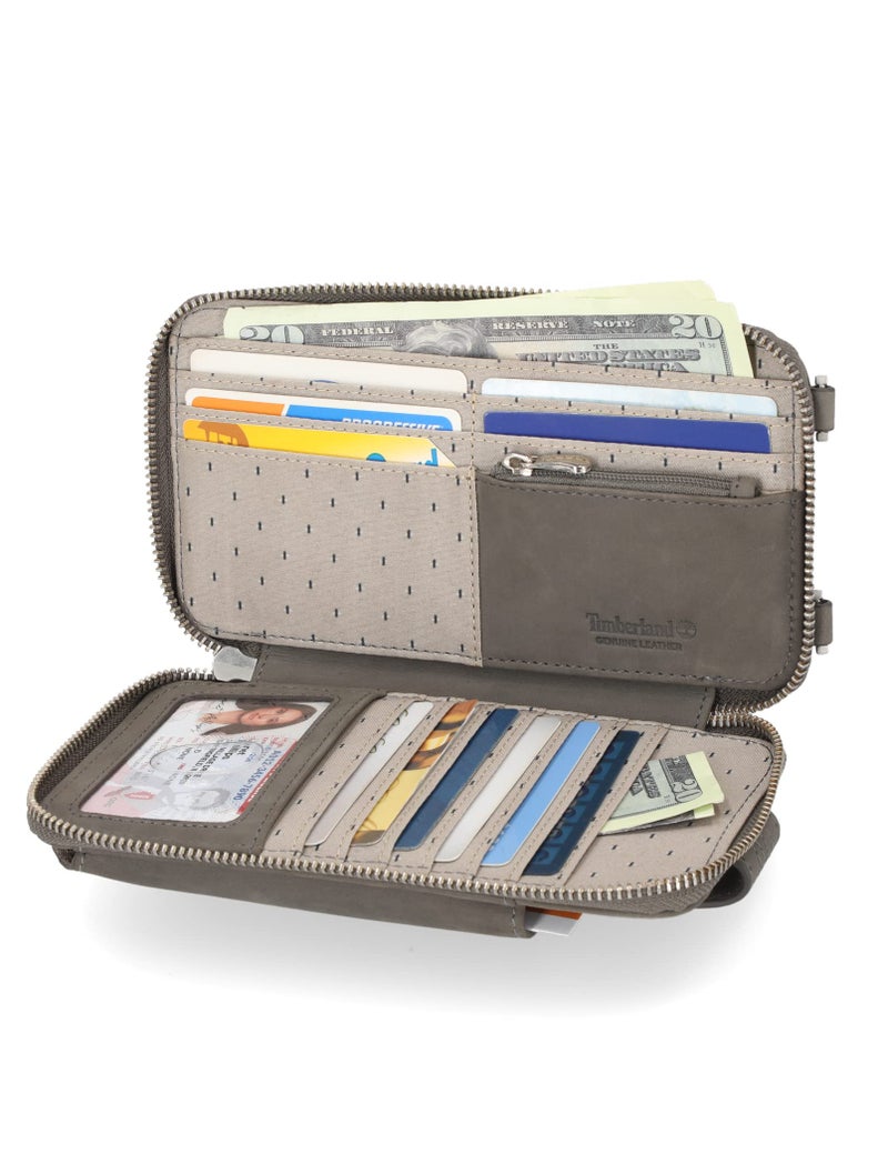 Timberland Women's RFID Leather Phone Crossbody Wallet Bag, Castlerock (Nubuck), One Size - Image 2