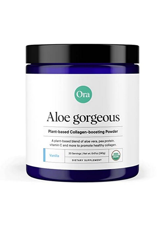Ora Organic Vegan Collagenboosting Powder For Women And Men Hair Skin & Nails Support Bamboo Silica Plantbased Protein Organic Vitamin C Aloe Vera Vanilla Flavor 20 Servings  - Image 1