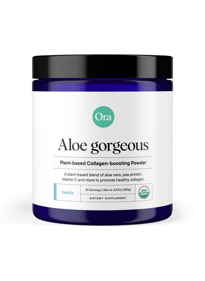 Ora Organic Vegan Collagenboosting Powder For Women And Men Hair Skin & Nails Support Bamboo Silica Plantbased Protein Organic Vitamin C Aloe Vera Vanilla Flavor 20 Servings  - Image 2
