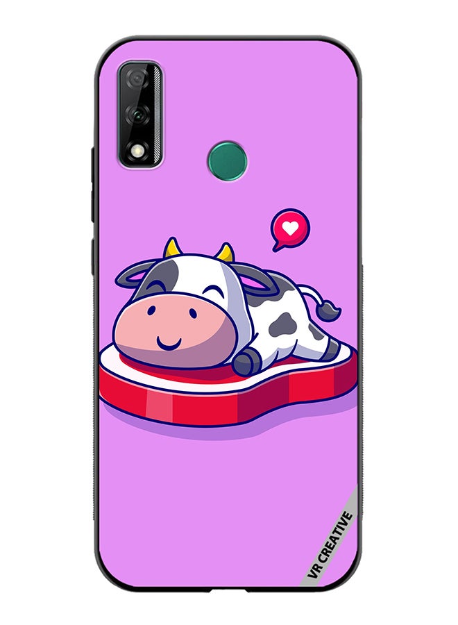 VR CREATIVE Protective Case Cover For Huawei Y8s Cute Cow Sleeping On Beef Steak Cartoon Design Multicolour - Image 1