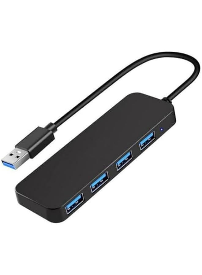 4-Port USB 3.0 Hub, Aluminium USB Expander Hub USB Splitter for Laptop, Xbox, Flash Drive, HDD, Console, Printer, Camera,Keyborad, Mouse (4-Port)