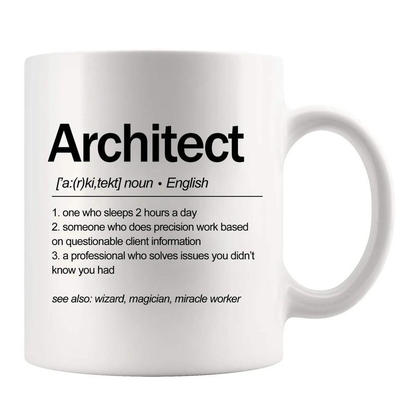 Panvola Architect Definition Architect Gifts For Men Women Architecture Gifts Ceramic Mug 11 oz White Novelty Drinkware 11 oz - Image 2