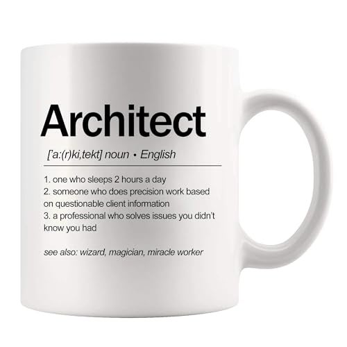 Panvola Architect Definition Architect Gifts For Men Women Architecture Gifts Ceramic Mug 11 oz White Novelty Drinkware 11 oz - Image 1