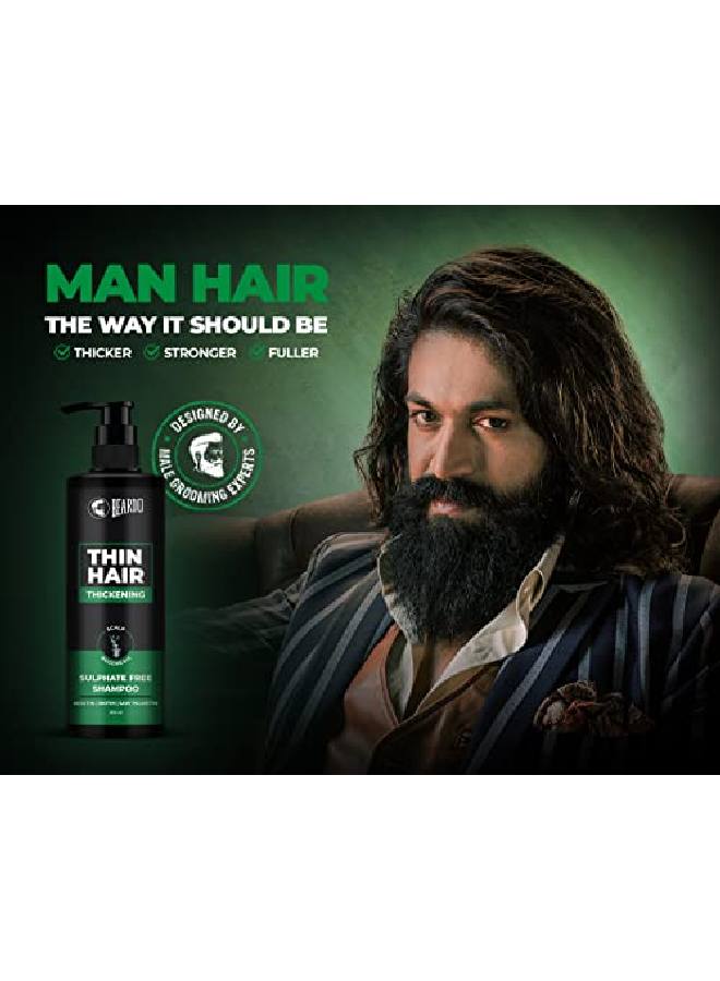 BEARDO Hair Thickening Sulphate Free Shampoo For Men 200 Ml | With Biotin Keratin Saw Palmetto | Sulphate And Paraben Free Shampoo | For Strong Thick Hair - Image 3