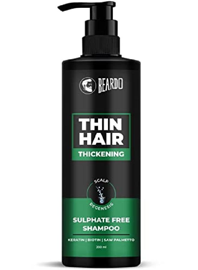 BEARDO Hair Thickening Sulphate Free Shampoo For Men 200 Ml | With Biotin Keratin Saw Palmetto | Sulphate And Paraben Free Shampoo | For Strong Thick Hair - Image 2