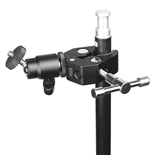 ChromLives Camera Clamp Mount Ball Head Clamp Super Clamp and Mini Ball Head Hot Shoe Mount Adapter with 1/4"-20 Tripod Screw Compatible with LCD/DV Monitor, LED Lights, Flash Microphone and More - Image 4