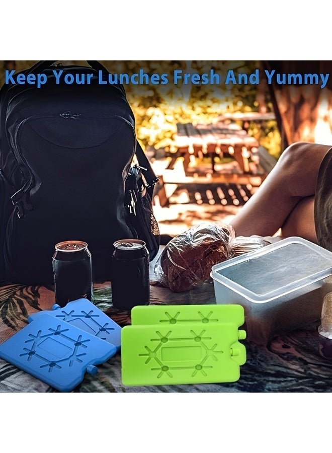 Ice Packs for Lunch Box, 4 Pcs Reusable Ultra Thin Freezer Packs Long Lasting for Coolers, Cooler Bag for Work, School, Picnic or Camping Keep Food Fresh Lightweight Design for Easy Carrying - Image 2