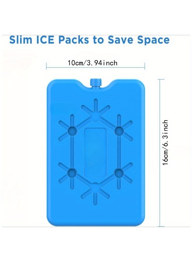 Ice Packs for Lunch Box, 4 Pcs Reusable Ultra Thin Freezer Packs Long Lasting for Coolers, Cooler Bag for Work, School, Picnic or Camping Keep Food Fresh Lightweight Design for Easy Carrying - Image 3