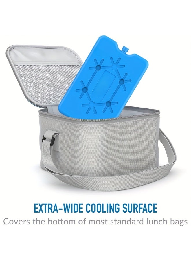 Ice Packs for Lunch Box, 4 Pcs Reusable Ultra Thin Freezer Packs Long Lasting for Coolers, Cooler Bag for Work, School, Picnic or Camping Keep Food Fresh Lightweight Design for Easy Carrying - Image 5