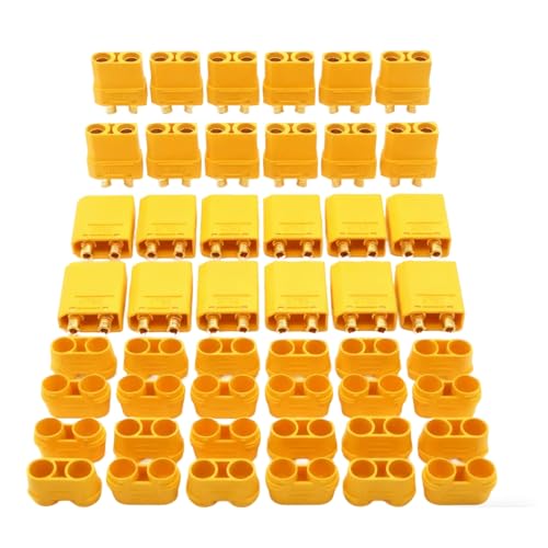 AFDHGS XT90 Connector Set with Solder Point Cover Caps 24pcs Upgraded GoldPlated Copper for RC Vehicles and Electronics - Image 1