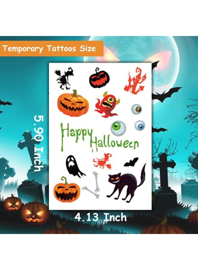 Hohamn Halloween Temporary Tattoos for Kids, 160+ Styles Horror Halloween Fake Tattoos for Boys Girls Party Favors Festivals - Image 3