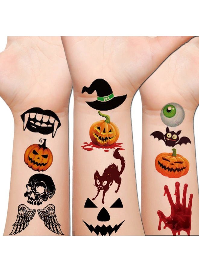 Hohamn Halloween Temporary Tattoos for Kids, 160+ Styles Horror Halloween Fake Tattoos for Boys Girls Party Favors Festivals - Image 1