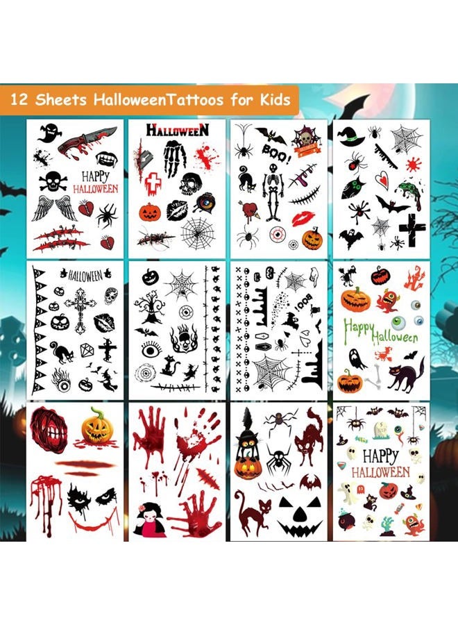 Hohamn Halloween Temporary Tattoos for Kids, 160+ Styles Horror Halloween Fake Tattoos for Boys Girls Party Favors Festivals - Image 2