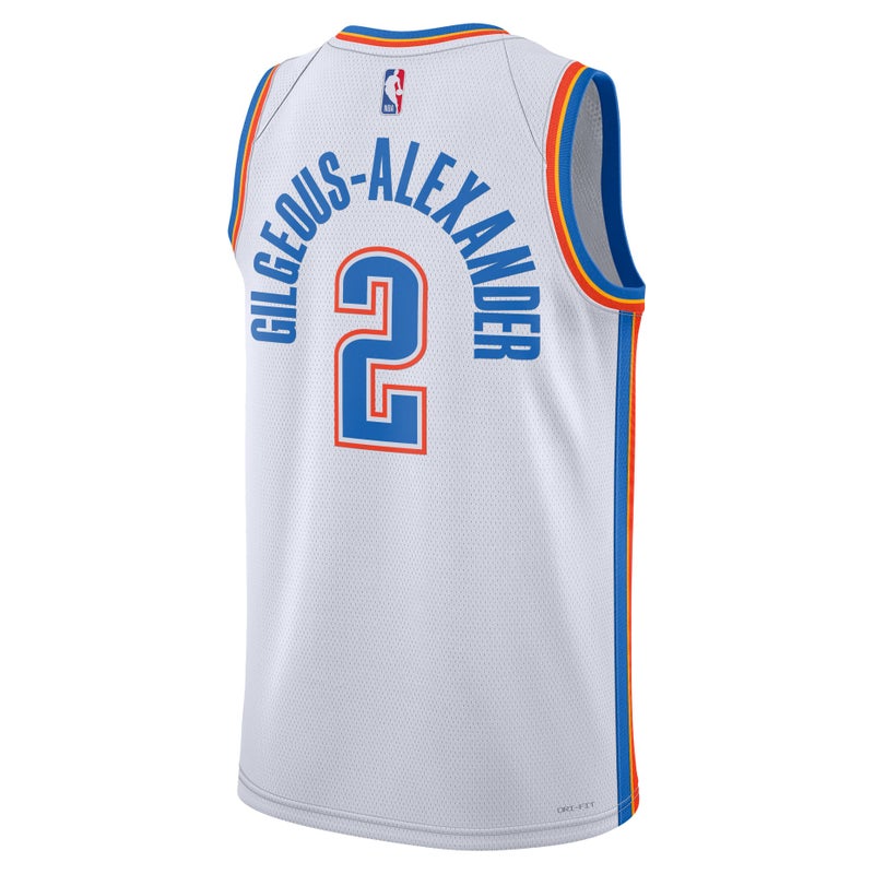 Nike Dri-FIT NBA Shai Gilgeous-Alexander Oklahoma City Thunder 2022/23 Association Edition Swingman Jersey 'White' - Image 2