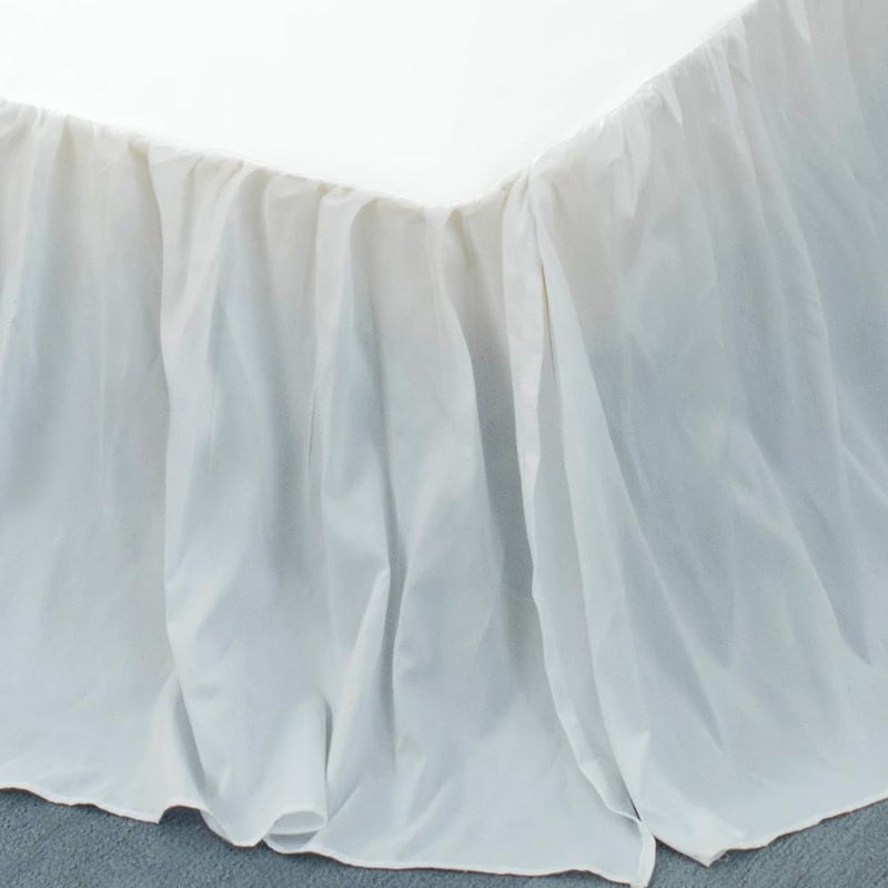 TSUTOMI White Bed Skirt Full Size Ruffled Bed Skirt with Split Corners  Full Bed Skirt 22 Inch Drop  Full Size Bed Skirt White for Ruffled Bed Skirt with Split Corners  Bed Skirt Full Size  - Image 3