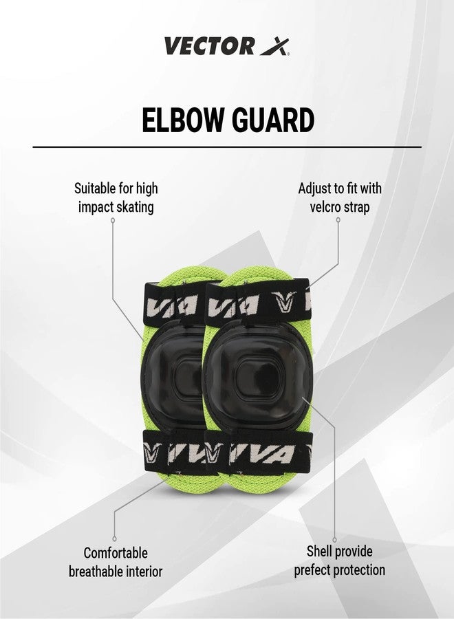 Viva Protective Set Protective Set (Knee/Elbow/Wrist Guard) Multi Purpose Safety Kit for Skateboarding, Roller Skating, Inline Skating, Cycling and Other Sports (Junior, Green) - Image 2