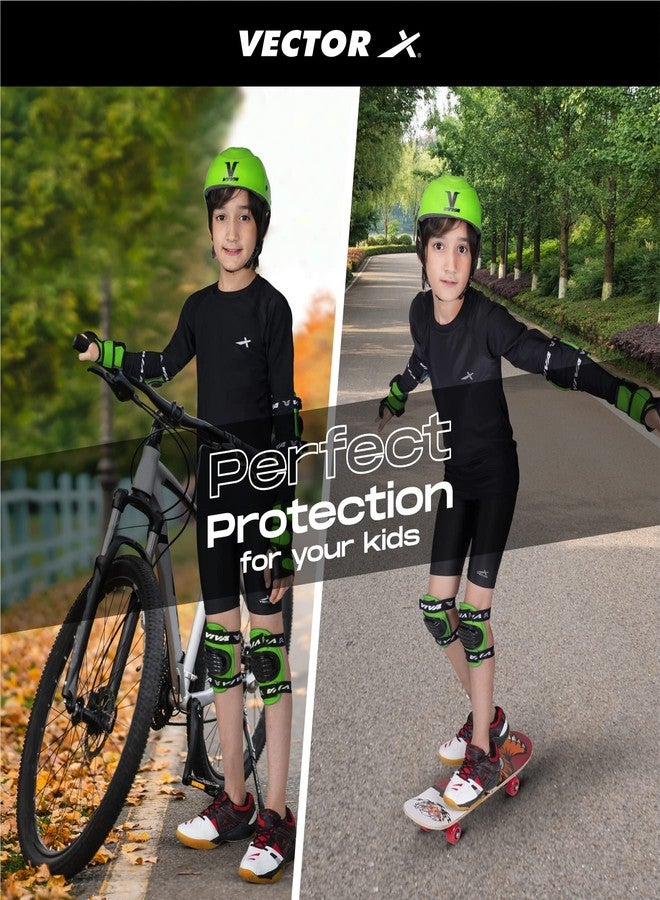 Viva Protective Set Protective Set (Knee/Elbow/Wrist Guard) Multi Purpose Safety Kit for Skateboarding, Roller Skating, Inline Skating, Cycling and Other Sports (Junior, Green) - Image 5