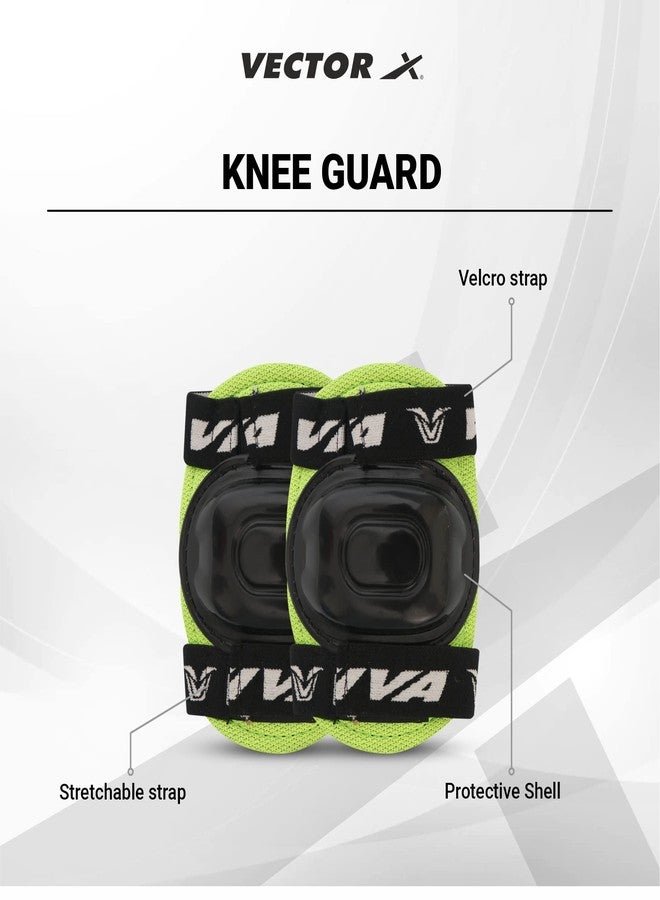 Viva Protective Set Protective Set (Knee/Elbow/Wrist Guard) Multi Purpose Safety Kit for Skateboarding, Roller Skating, Inline Skating, Cycling and Other Sports (Junior, Green) - Image 4
