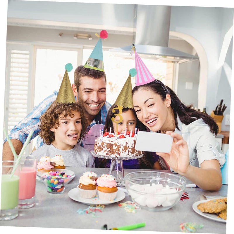 Acrylic Number Cake Toppers Crown Design Mirror Finish Birthday Party Decorations 10pcs - Image 3