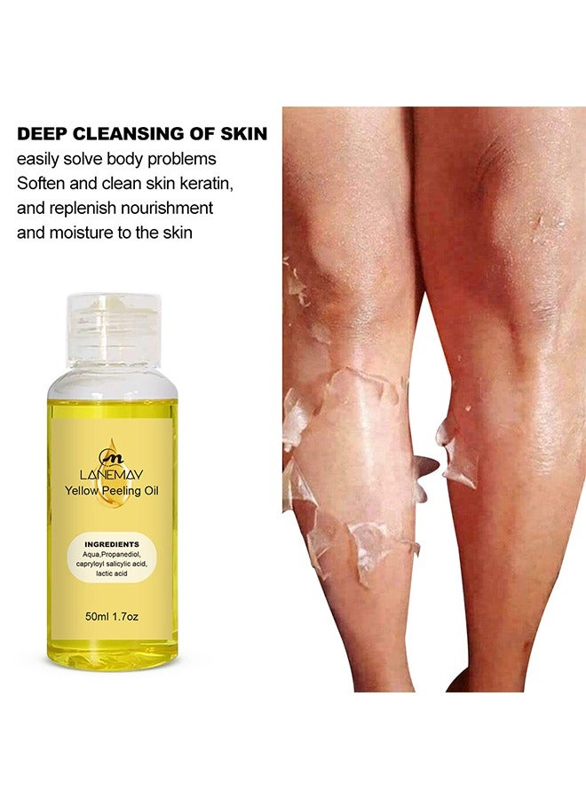 لينماي زيت تقشير أصفر ، زيت تقشير مشرق للتفتيح تنظيف عميق تقشير الجلد الميت تفتيح البقع تفتيح زيت العناية بالبشرة ، قوة فائقة تقشير البشرة الداكنة للجسم - Image 4