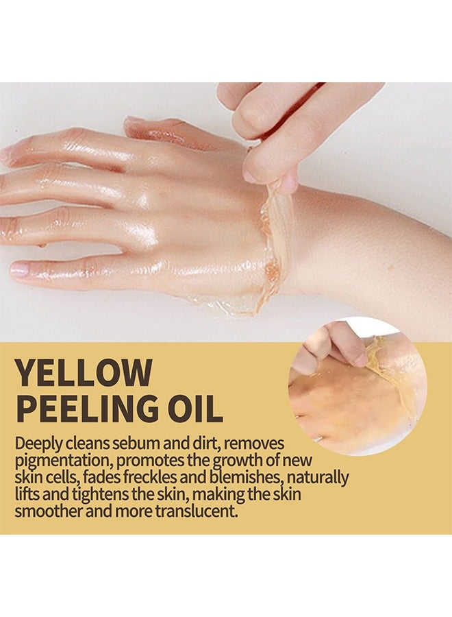 لينماي زيت تقشير أصفر ، زيت تقشير مشرق للتفتيح تنظيف عميق تقشير الجلد الميت تفتيح البقع تفتيح زيت العناية بالبشرة ، قوة فائقة تقشير البشرة الداكنة للجسم - Image 3