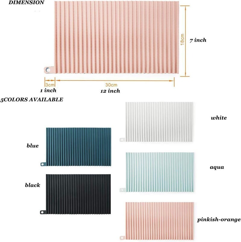 NILKANTH NILKANTH® Small Silicone Dish Drying Mat,12x7 inch, Heat & Resistant Mat (2 Pack) Easy Clean Dishwasher Safe Eco-Friendly (Pink)  - Image 2