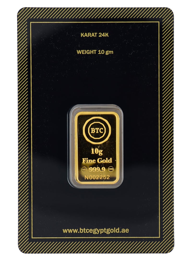 بي تي سي سبيكة ذهب عيار 24 بوزن 10 غرام ماركة بي تي سي - Image 1