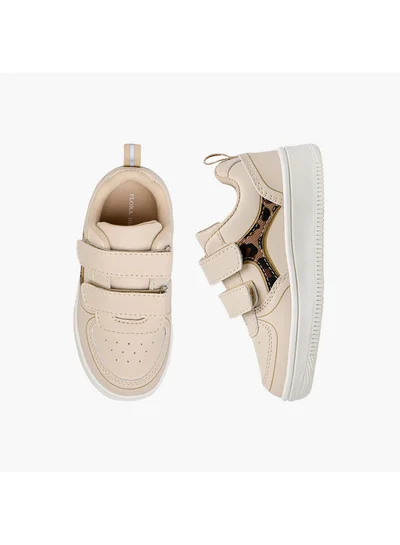 Flora Bella By Shoexpress Girls Panelled Sneakers with Hook and Loop Closure