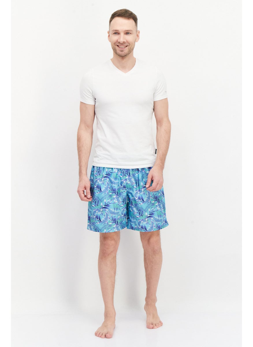 Tailorbyrd Men Allover Print Board Shorts Swimwear, Blue Combo  - Image 2