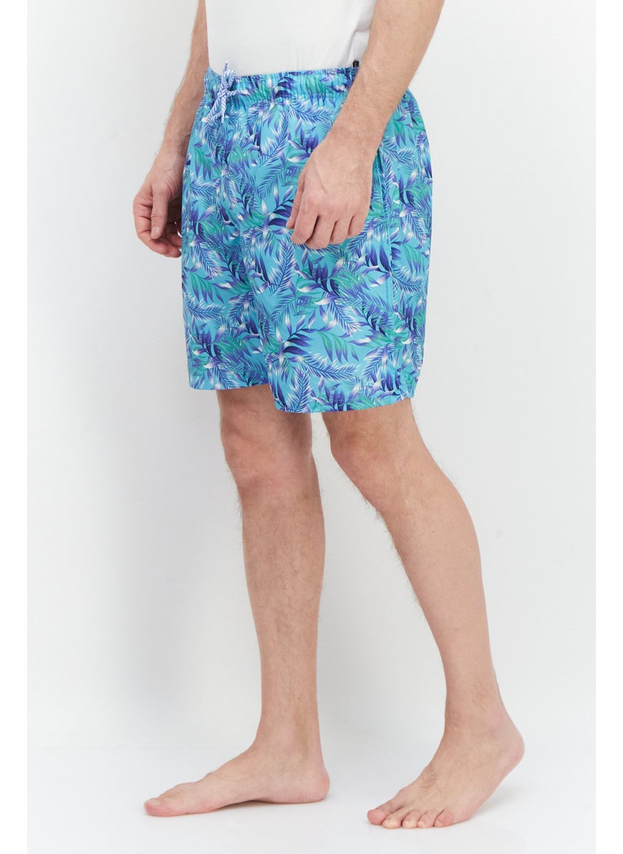 Tailorbyrd Men Allover Print Board Shorts Swimwear, Blue Combo  - Image 4