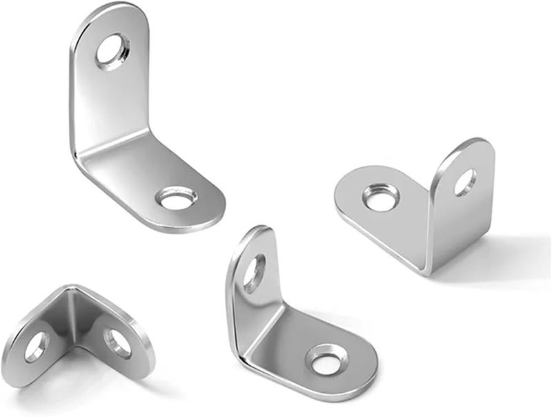 Stainless Steel L Shaped Corner Brackets 30x30x16mm Cabinet Connector 50 Pack - Image 5