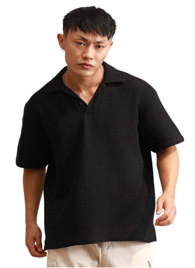 Hubberholme - Men Black T-Shirts - Oversized Fit for Casual Style - Image 1