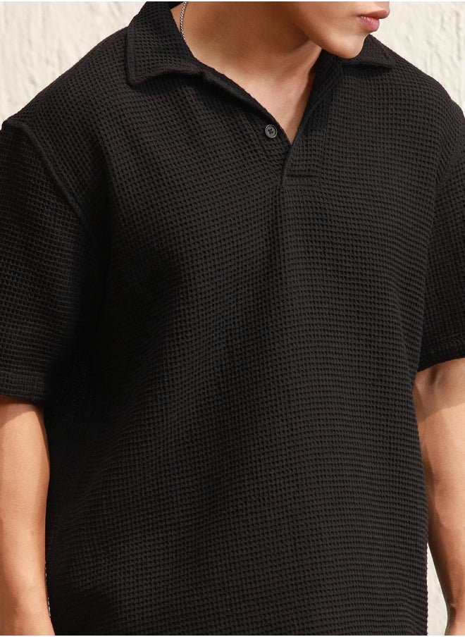 Hubberholme - Men Black T-Shirts - Oversized Fit for Casual Style - Image 1