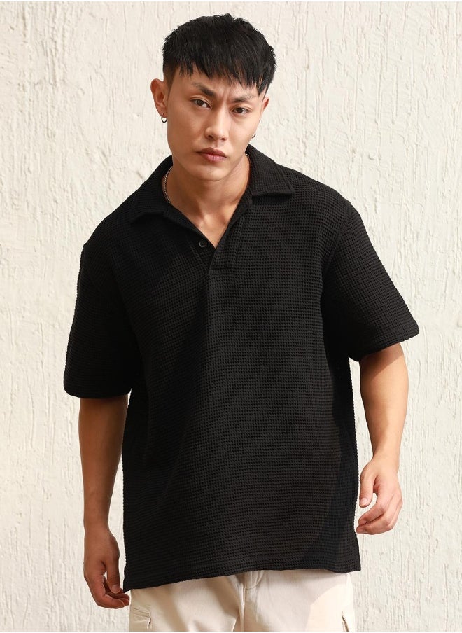 Hubberholme - Men Black T-Shirts - Oversized Fit for Casual Style - Image 1