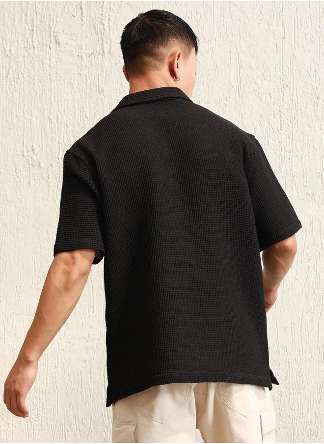 Hubberholme - Men Black T-Shirts - Oversized Fit for Casual Style - Image 1