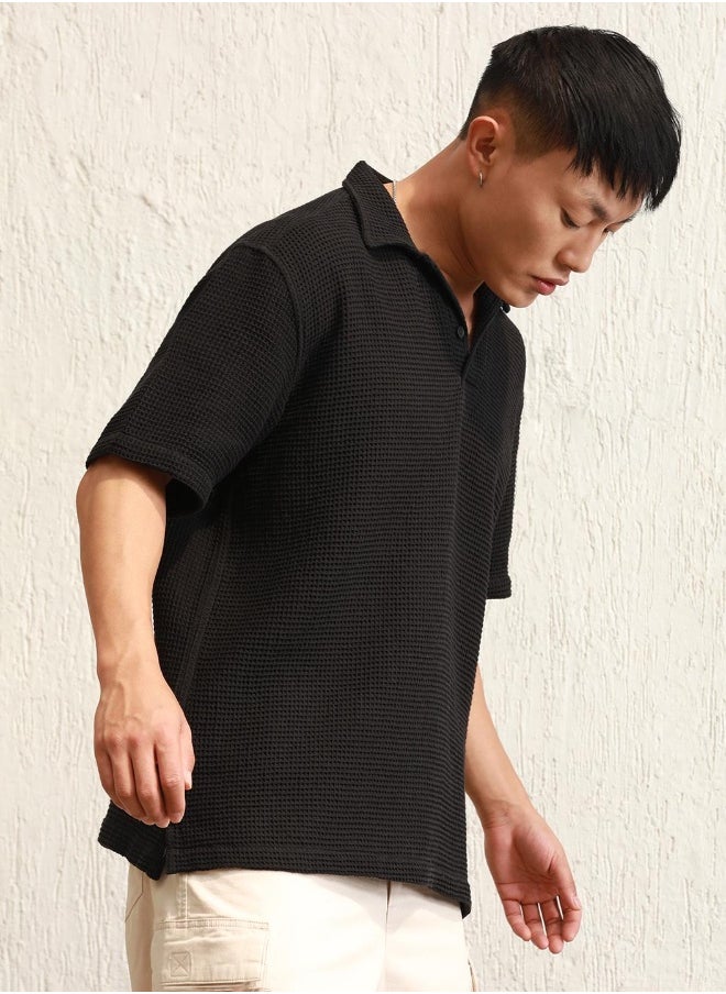 Hubberholme - Men Black T-Shirts - Oversized Fit for Casual Style - Image 1