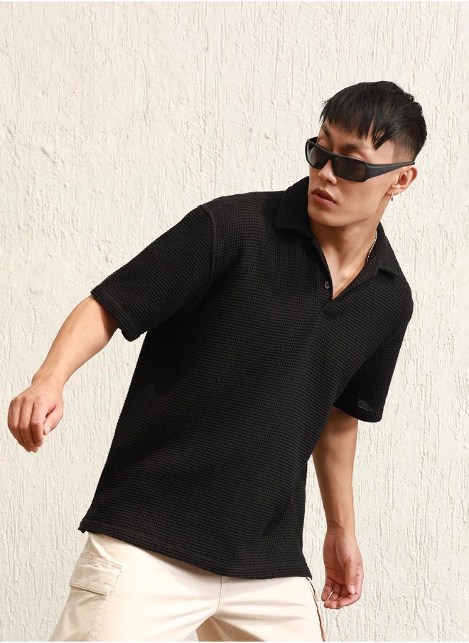 Hubberholme - Men Black T-Shirts - Oversized Fit for Casual Style - Image 1