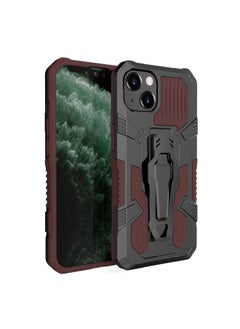 Generic Case Cover For iPhone 13 Machine Armor Warrior Shockproof PC + TPU Protective Case Brown 