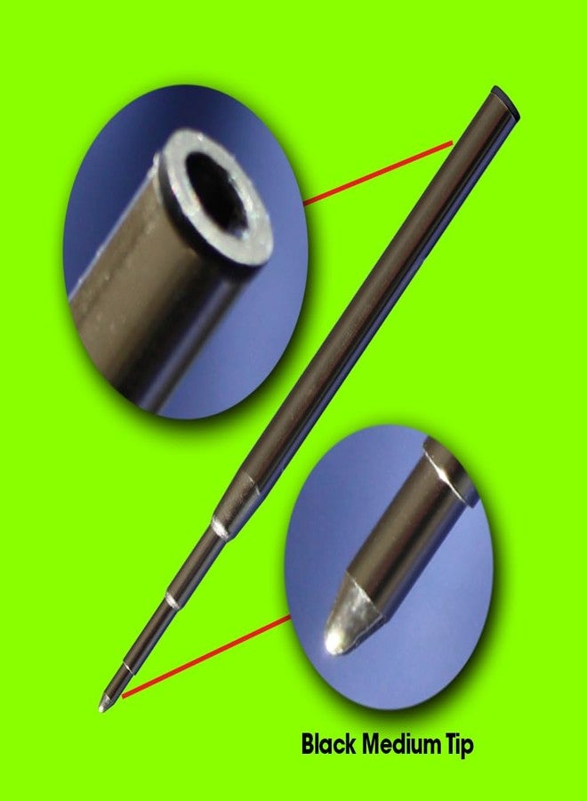 Jaymo Replacement for Montblanc 128211 - Measures 3.875 in / 98 mm Long - Ballpoint Pen Refill - 6 Black - Image 3