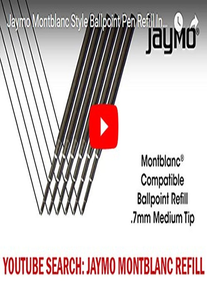 Jaymo Replacement for Montblanc 128211 - Measures 3.875 in / 98 mm Long - Ballpoint Pen Refill - 6 Black - Image 5
