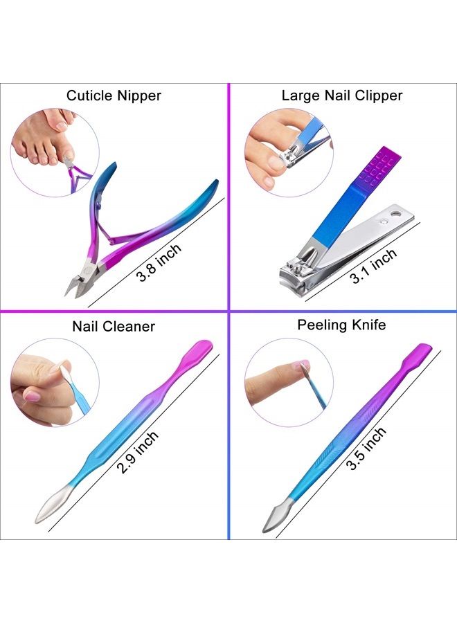 CGBE Manicure Set Nail Clippers Pedicure Kit Men Women Grooming kit Manicure Professional Nail Care Tools Gift 12Pcs with Luxurious Travel Case - Image 3