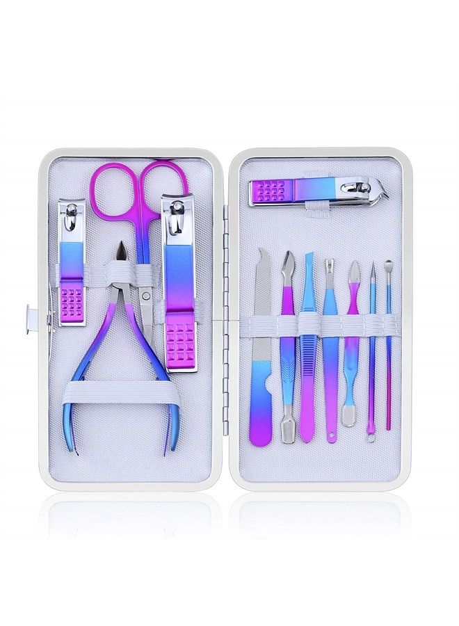 CGBE Manicure Set Nail Clippers Pedicure Kit Men Women Grooming kit Manicure Professional Nail Care Tools Gift 12Pcs with Luxurious Travel Case - Image 1