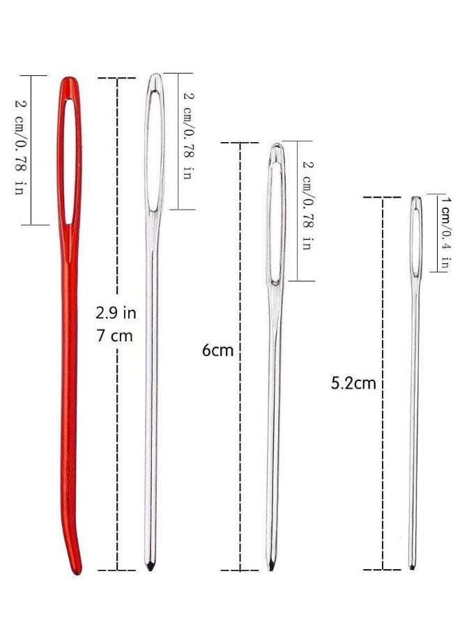 9-Piece Crochet Hook Set with Large-Eye Blunt Needles, 20 Stitch Markers, and 2 Tapestry Needles for Chunky Yarn, Carpet, Scarf, and Bulky Wool Weaving Projects. - Image 5