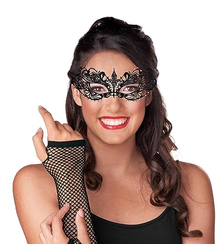 Alvogimor Women Lace Masquerade Mask, Costume Mask with Shiny Gemstone Decor for Halloween,Christmas Proms, Venetian Party, Mardi Gras, (Black) - Image 3