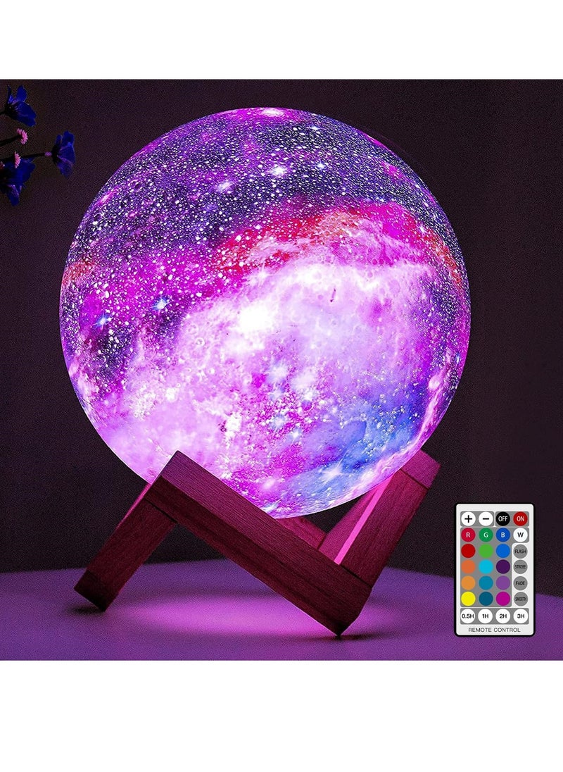 مصباح القمر مصباح جالاكسي 16 لون LED 3D التحكم عن بعد واللمس