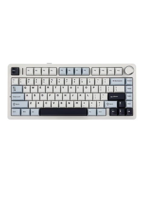 AULA F75 Gasket Mechanical Keyboard, 75% Wireless Hot Swappable Gaming Keyboard with Five-Layer Padding&Knob, Bluetooth/2.4GHz/USB-C, RGB (Light Blue, LEOBOG Reaper Switch)