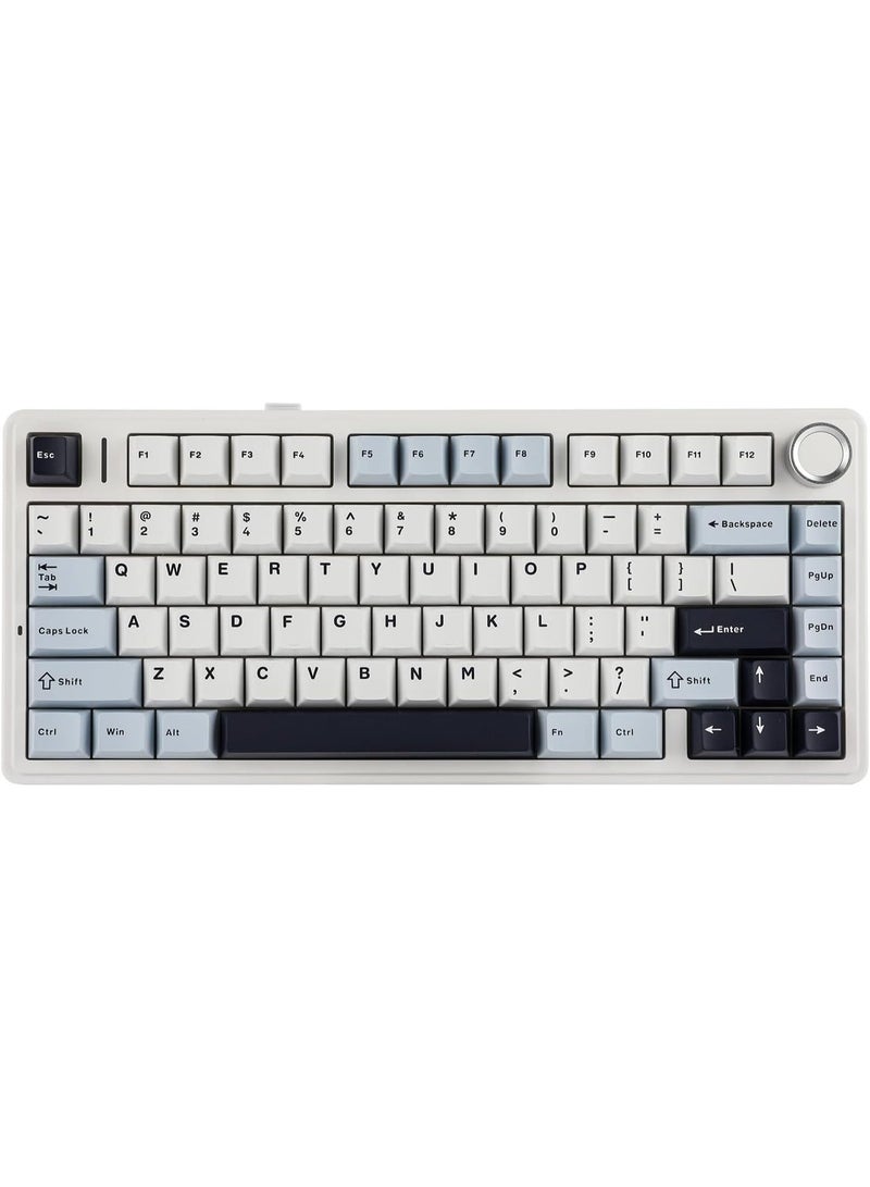 AULA F75 Gasket Mechanical Keyboard 75% Wireless – Hot Swappable RGB Gaming Keyboard with Knob, Bluetooth / 2.4GHz / USB-C, Light Blue, LEOBOG Reaper Switch - Image 1