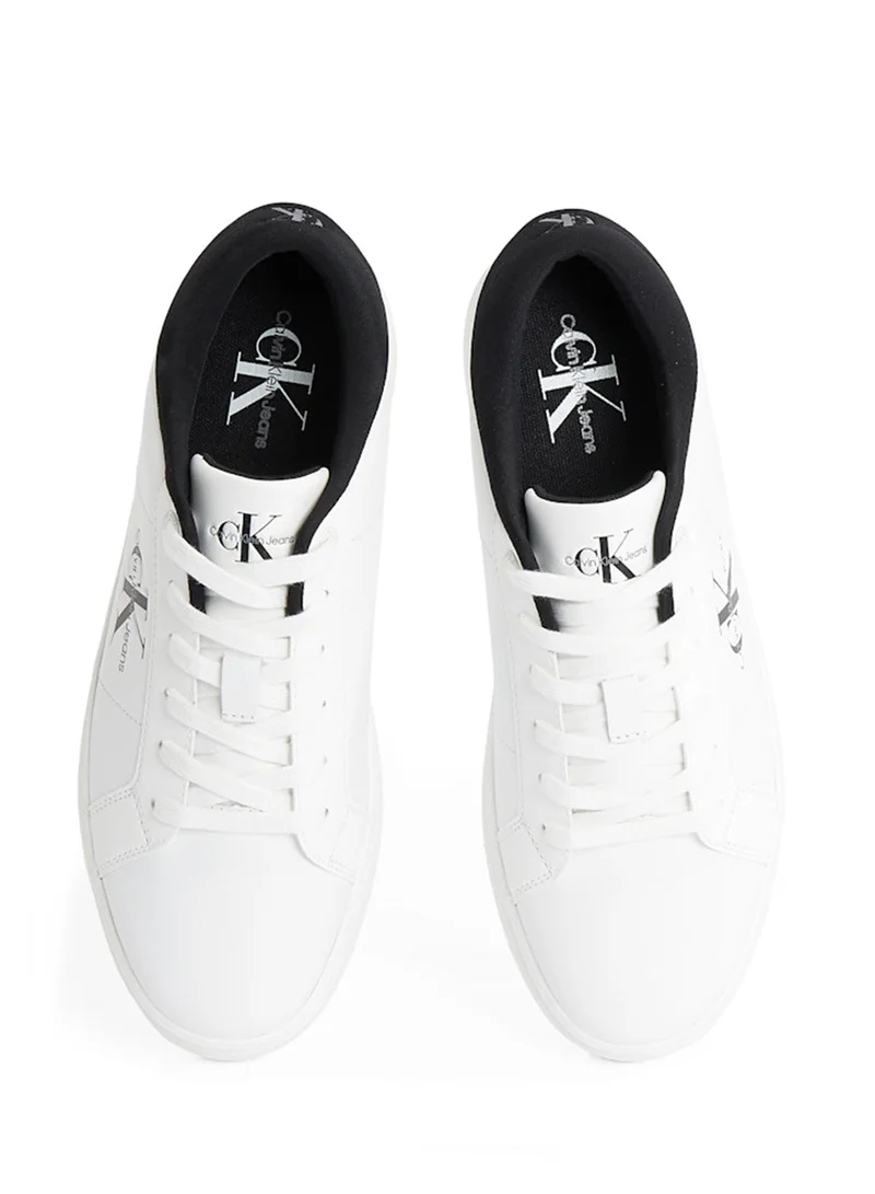 Calvin Klein Jeans CLASSIC CUPSOLE LOW LACE-UP LEATHER TRAINERS