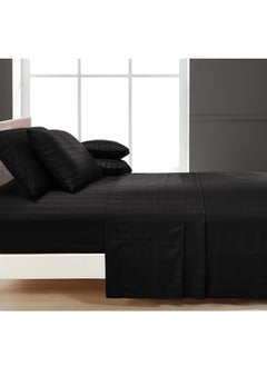 snooze Snooze Striped Fitted Bed Sheet set 2pcs, Bed sheet+ Free Pillowcase, Black  - Image 5